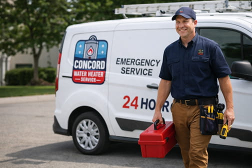 Emergency water heater technician responding to Pleasant Hill service call