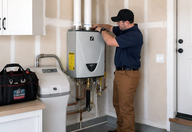 Navien tankless water heater installation completed at a home in San Ramon